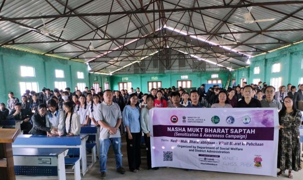Dignitaries and others during NMBA awareness campaign on drug and alcohol abuse at Phek on June 18.